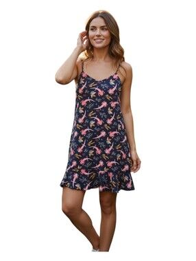 Attic Salt Womens Pink Salamander Coral Reef Print Drop Waist Sun Dress Large